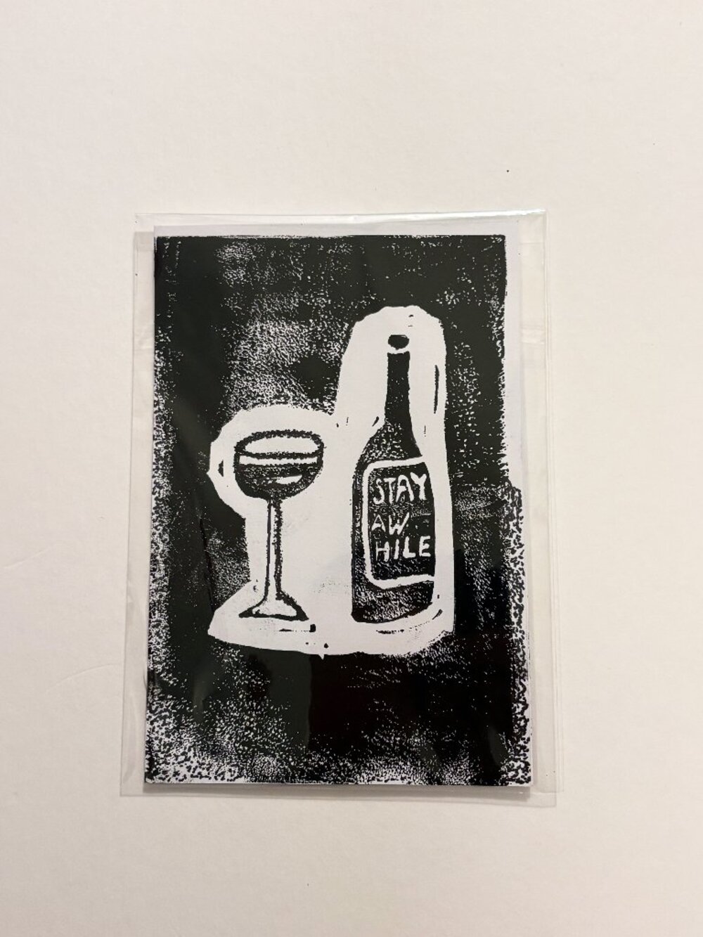 Stay Awhile Wine Bottle Print